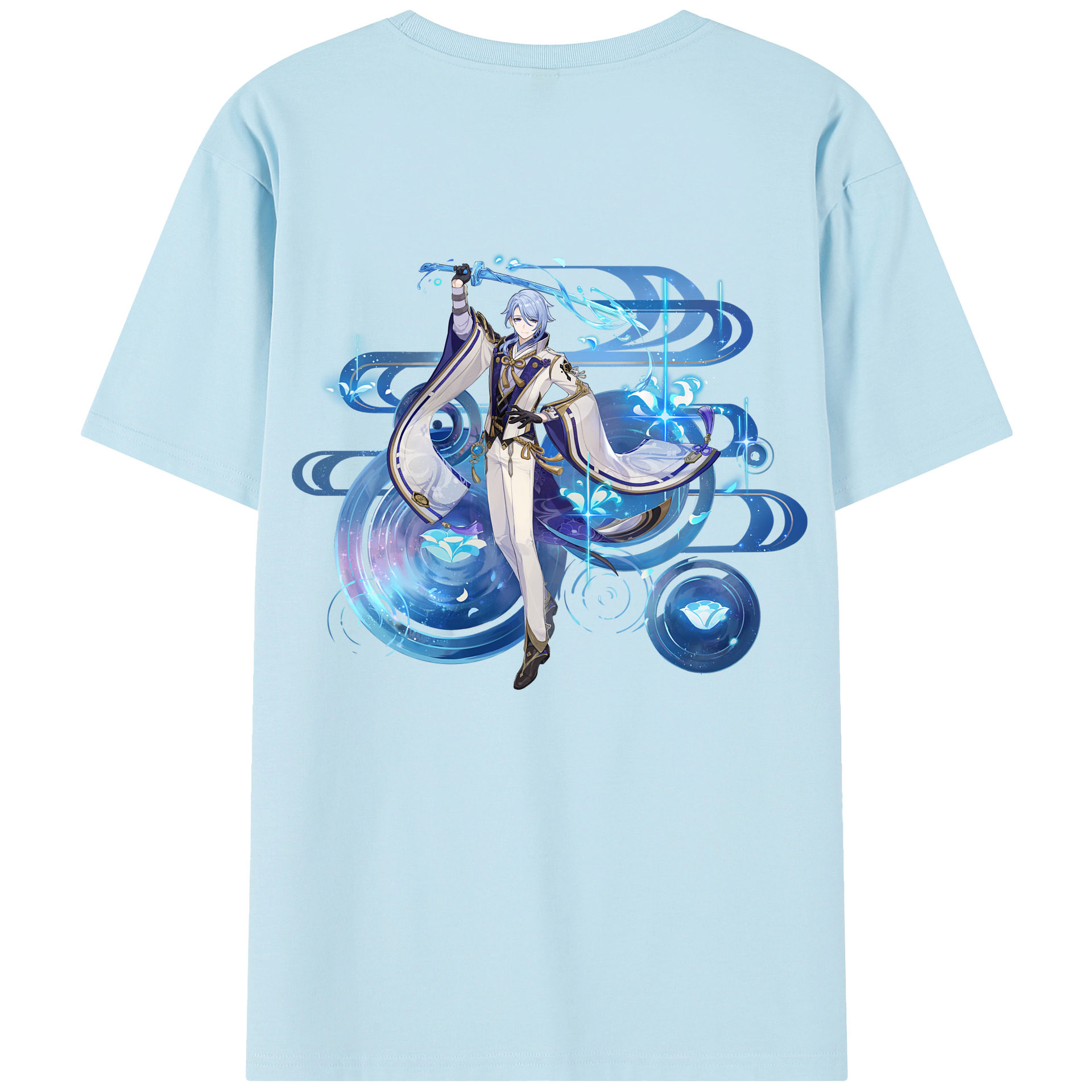 げんし神 神里綾人 かみさとあやと genshin Kamisato Ayato 綿100％半袖Tシャツ（背面プリント）